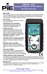 Thumbnail of document Manual - 434 Automated Diagnostic 4-20 mA Calibrator